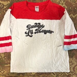 MAD Engine Daddy's Lil Monster Women’s Shirt - Red and White